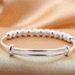 Korean Silver Color Charm Lucky Beads Bangles For Women Bracelets Fashion Party Wedding Engagement Popular Trendy Jewelry – Bild 3