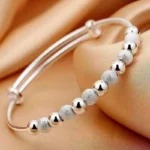 Korean Silver Color Charm Lucky Beads Bangles For Women Bracelets Fashion Party Wedding Engagement Popular Trendy Jewelry – Bild 2