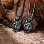 Punk Viking Wolf Halskette Männer Nordische Mythologie Odins Runen Geri & Freki Valknut Amulett Edelstahl Anhänger Retro Schmuck Geschenke – Bild 7