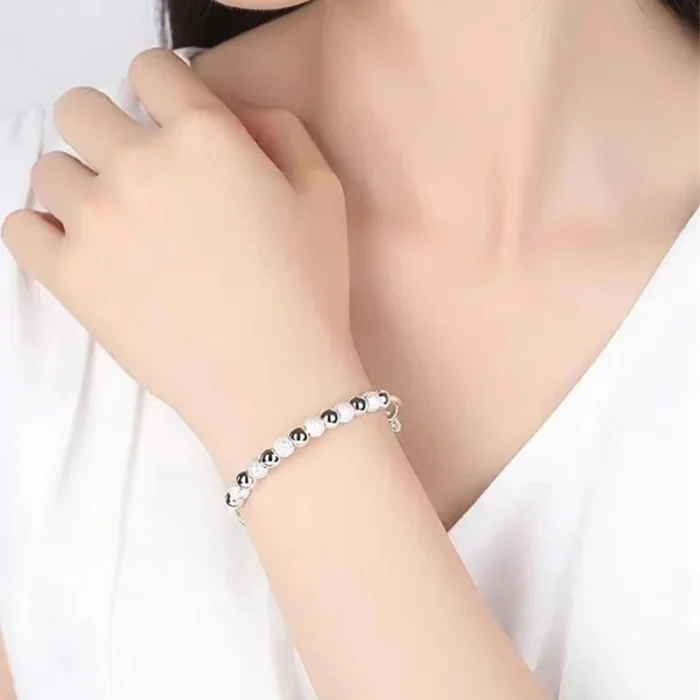Korean Silver Color Charm Lucky Beads Bangles For Women Bracelets Fashion Party Wedding Engagement Popular Trendy Jewelry – Bild 5
