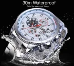 Mechanische Uhr Herren Edelstahl Automatik Multifunktion Kalender Zifferblatt Wasserfest – Bild 6