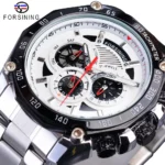 Mechanische Uhr Automatik Edelstahl Silber Sport Herren Uhr mit Kalender