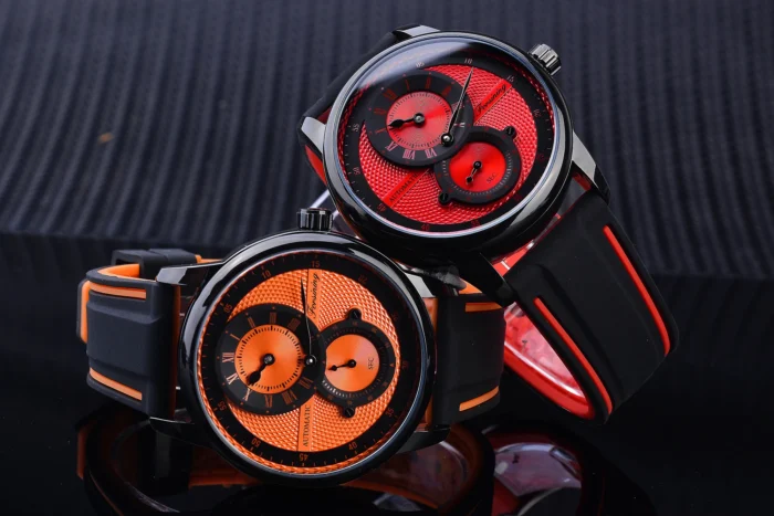 Automatik Armbanduhr Herren Wasserdicht Dual Zifferblatt Silikonband Edelstahl 43mm – Bild 10