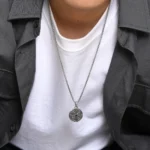 Halskette Kompassanhänger Vintage Edelstahl Herren – Bild 3