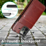 Handyhülle für iPhone 16 15 14Plus 13 12 11ProMax X XR XS Kunstleder Kartenfach – Bild 12