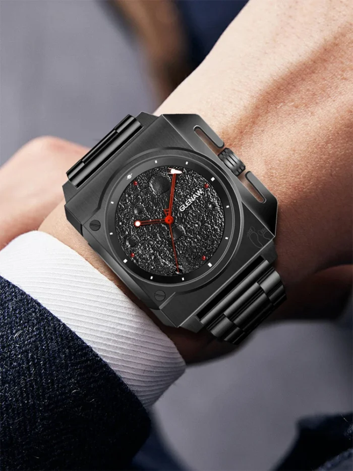 Herrenuhr Automatik Edelstahl Quadrat 41mm für Herren Leuchtzeiger 3ATM Zifferblatt – Bild 3