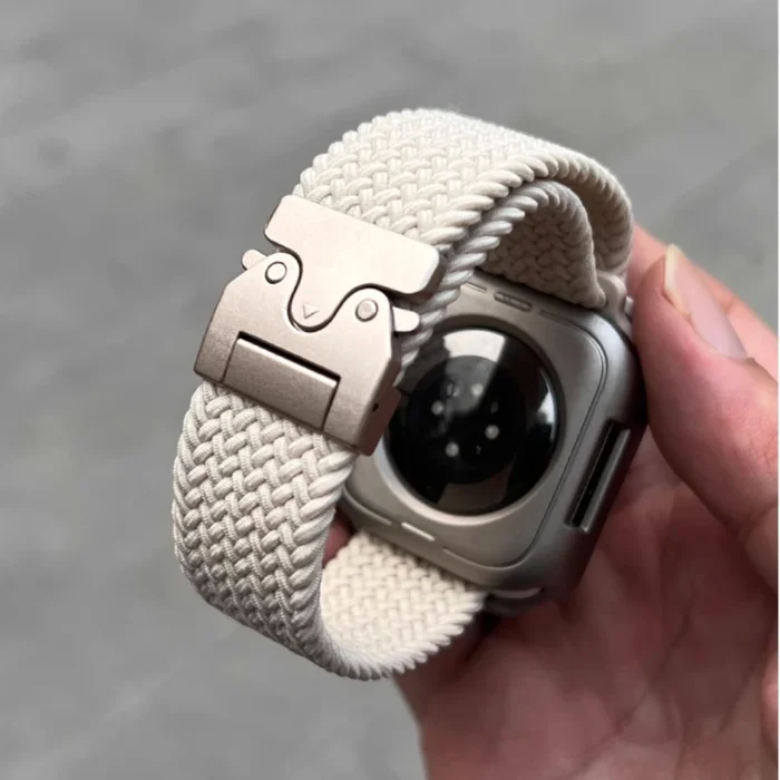 Armband für Apple Watch 41-49 mm Geflochtenes Nylon Luftdurchlässig Verstellbar – Bild 5