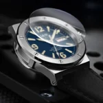 Automatische Herrenuhr für Herren Edelstahl Kunstlederband Datumsanzeige Leuchtindizes 50m – Bild 4