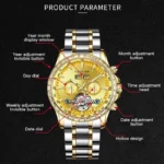 Automatikuhr Herren Business Edelstahl Mineralglas Datum Wochentag Wasserdicht – Bild 6