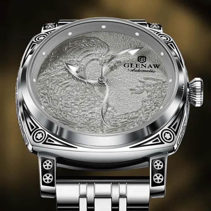 kf-S3b7659ecc9db468b859b0d3bc64a06aaR.webp Armbanduhr für Herren Automatik Skelettuhr Edelstahl Leuchtzeiger Mineralglas 42mm – Bild 1