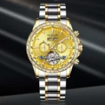 Herrenuhr Skelettuhr Automatik Edelstahl 43 mm Datum 3 ATM – Bild 2