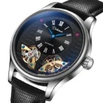 Automatikuhr für Herren Skelettuhr Edelstahl Gummiband 43 mm 30 m Wasserdicht