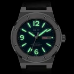 Automatische Herrenuhr für Herren Edelstahl Kunstlederband Datumsanzeige Leuchtindizes 50m – Bild 3