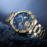 Herrenuhr für Herren Automatik 43 mm Metallband Wochentag Datum 30m wasserdicht – Bild 3