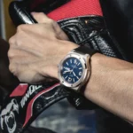 Automatische Herrenuhr für Herren Edelstahl Kunstlederband Datumsanzeige Leuchtindizes 50m – Bild 2