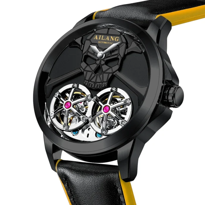 kf-Sc2001768fd4b4ac1abdbdcff24451b1cU-1.webp Herren Automatik Skelettuhr Armbanduhr Totenkopf Punk Schwarz Gelb Armband – Bild 1