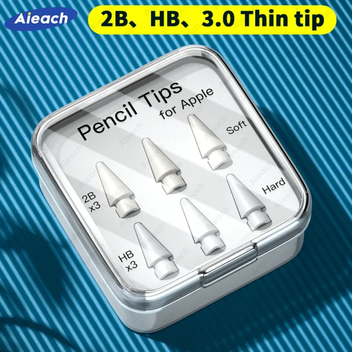 Ersatzspitzen Set 6 für Apple Pencil 1 2 Pro USB-C 2B HB Thin 2 mm 3,5 mm – Bild 1