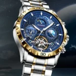 Herrenuhr für Herren Automatik 43 mm Metallband Wochentag Datum 30m wasserdicht – Bild 2