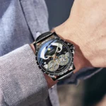 AILANG Automatik Herrenuhr Mechanisch Leder Wasserdicht 5ATM 42mm 8626B – Bild 3