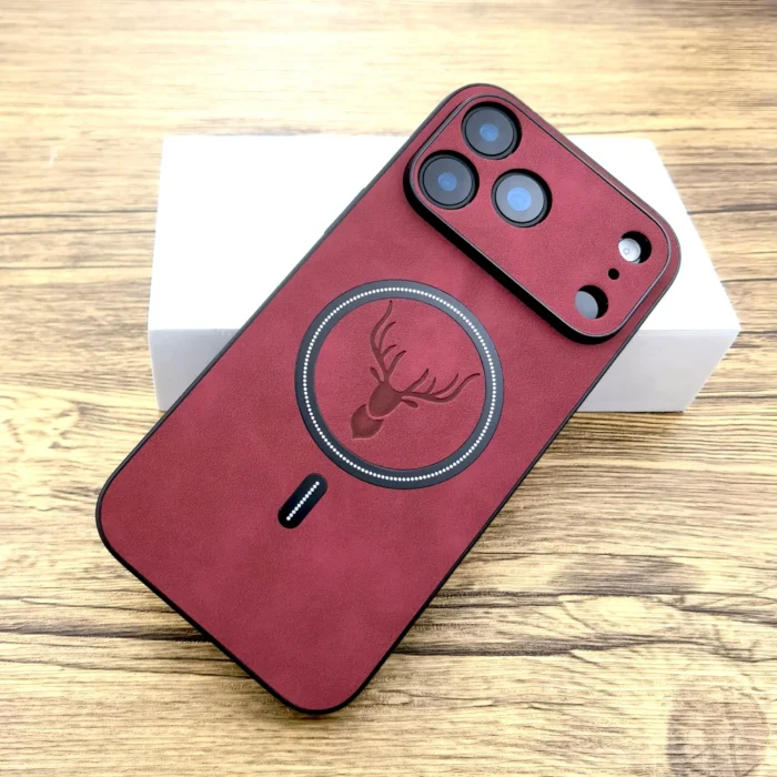 Kunstleder Hülle f. iPhone 17 16 15 14 13 12 11 Pro Max MagSafe Cover – Bild 2