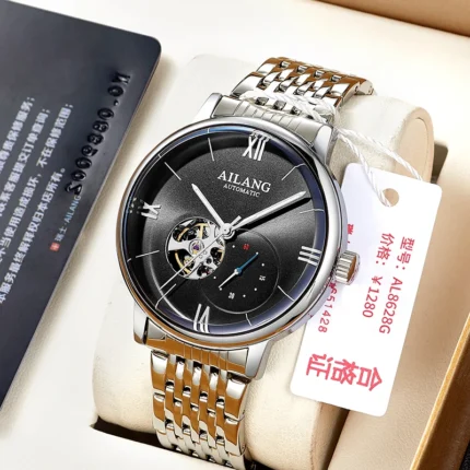 Herren Automatikuhr AILANG skelettiert 42mm Edelstahl wasserdicht