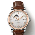 Herrenuhr Automatik Mondphase Saphirglas 42mm 50m wasserdicht Tachymeter Leder – Bild 3