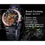 Skeleton Automatik Herrenuhr Gold Oyster 44mm Saphir 3ATM Edelstahl – Bild 3