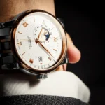 Herrenuhr Automatik Mondphase Saphirglas 42mm 50m wasserdicht Tachymeter Leder – Bild 6