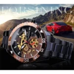 Skeleton Automatik Herrenuhr Gold Oyster 44mm Saphir 3ATM Edelstahl – Bild 2