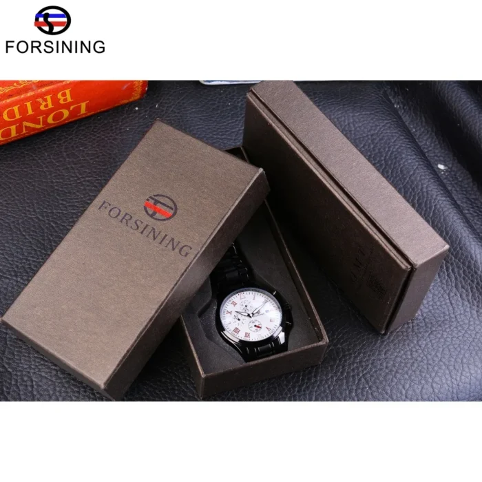 Forsining Automatik Chronograph Herrenuhr 41mm Skelett Militärdesign Edelstahl – Bild 6