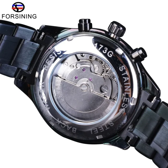 Forsining Automatik Chronograph Herrenuhr 41mm Skelett Militärdesign Edelstahl – Bild 4