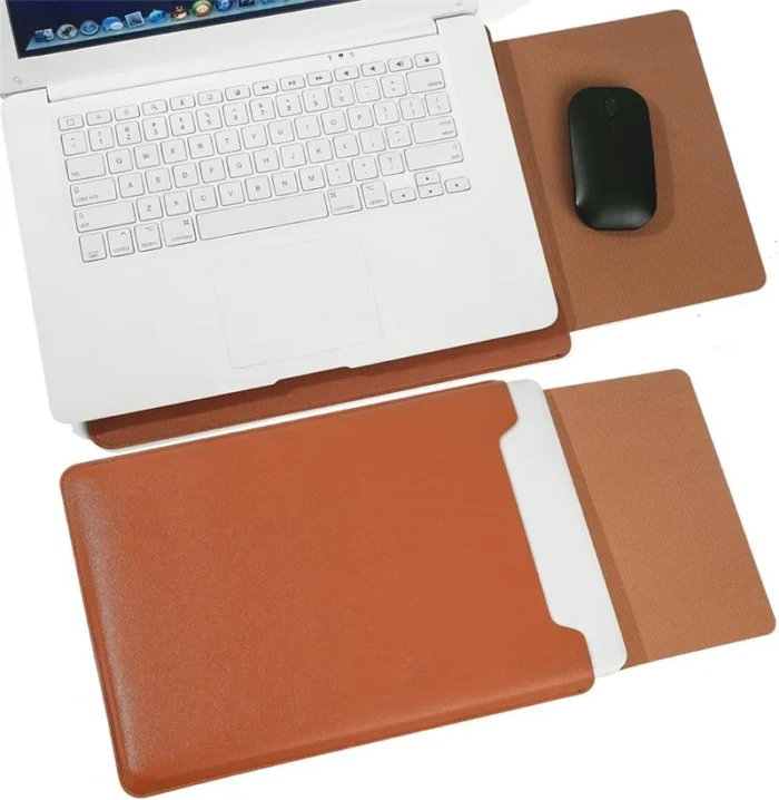 Dünne MacBook Air Pro Hülle 13-14 15-16 Zoll mit 2-in-1 Mauspad PU Tasche – Bild 3