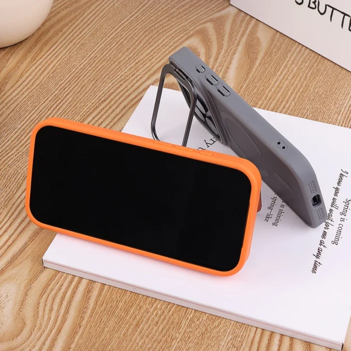 MagSafe Hülle f. iPhone 15 14 13 12 Pro Max matt transparent mit Ständer – Bild 4