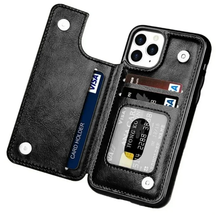 Wallet Case f. iPhone 16 15 14 13 12 Pro Max Flipcover mit Kartenfach Standfunktion – Bild 1
