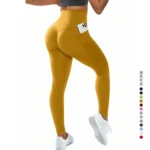 High Waist Yoga Leggings Damen Fitness Sport mit Seitentaschen Figurbetont – Bild 2