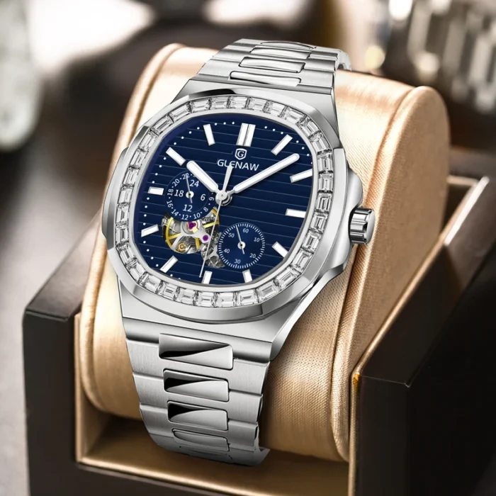 kf-S1ca53b00689141709451804185a2cfabR.webp Herrenuhr Automatik Edelstahl 43 mm Dualanzeige Zirkonia Lünette Mineralglas – Bild 1