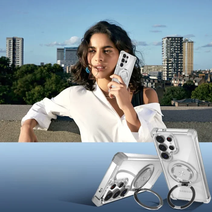 Transparente Galaxy Handyhülle mit Magnetring für Samsung S21-S25 Ultra/Plus – Bild 4