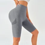 Frauen High Waist Tummy Control Knielange Leggings Butt Lifting Yoga Fitness – Bild 5