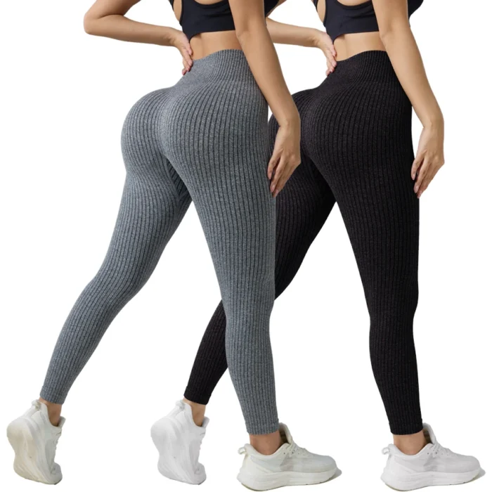 High Waist Yoga Leggings Damen Seamless Sport Hose Tummy Control Butt Lifting – Bild 2