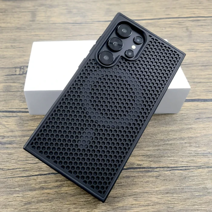 Hülle f. Samsung Galaxy S24 S23 Ultra MagSafe Case perforiert Kühlung schwarz – Bild 2