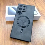 MagSafe Handyhülle für Samsung Galaxy S24 S23 Kunstleder Cover mit Hirsch Motiv – Bild 3