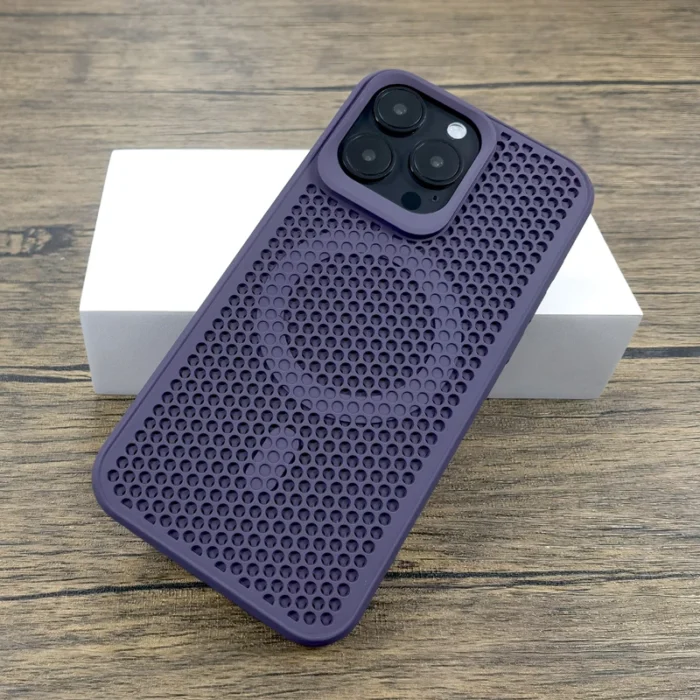 MagSafe Hülle für iPhone 16 15 14 13 12 Pro Max Perforiert Kühl Griffig Orange Blau – Bild 4