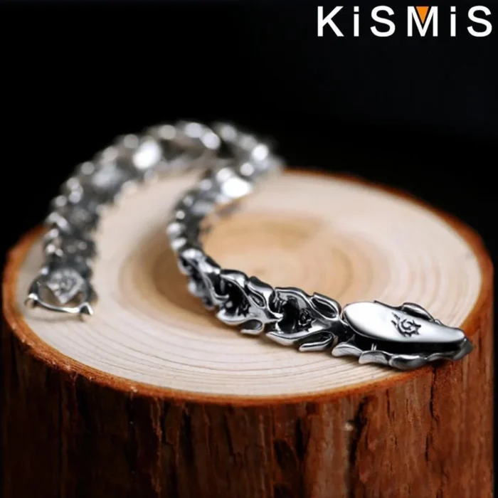 Herren Drachen Armband Edelstahl Panzerkette Biker Gothic Manschette Geschenk – Bild 5