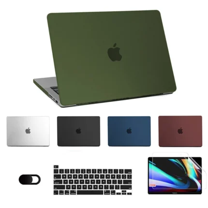 Ultradünne MacBook Air 13 & Pro 14 Zoll Hülle Set mit Tastaturfolie & Kameraabdeckung