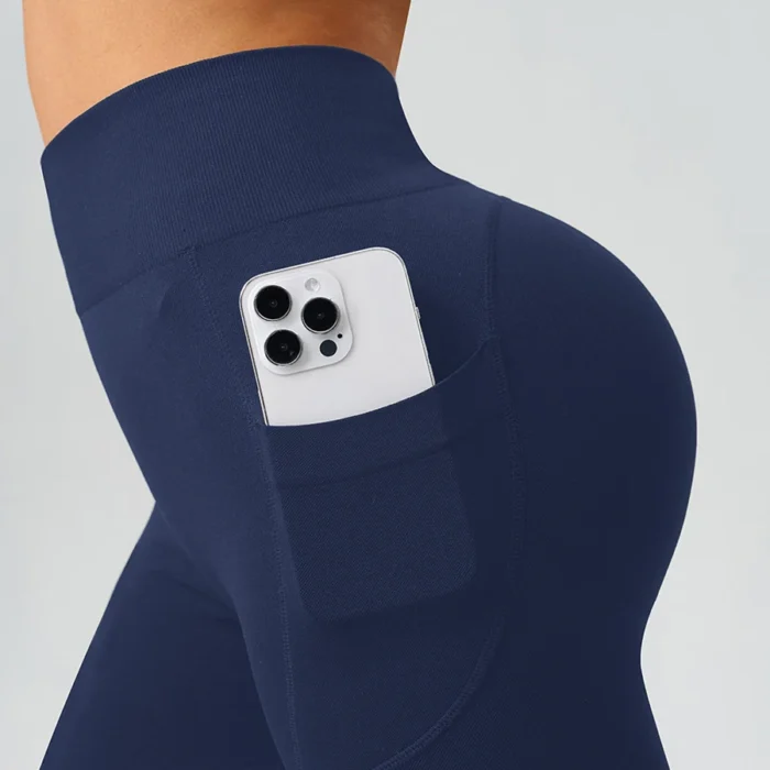 Flared Yoga Pants Damen High Waist Seamless mit Taschen Tummy Control Sport – Bild 6