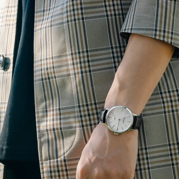 Automatik Uhr f. Herren Sea-Gull Business 40mm Lederarmband 6075 – Bild 5