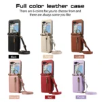 Wallet Case für Samsung Galaxy Z Flip 3 4 5 6 mit Kartenfach, Münztasche und abnehmbarem Schulterriemen – Bild 6