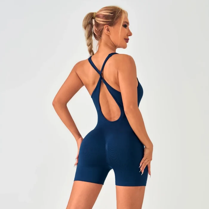 Seamless Damen Jumpsuit Slim Fit Yoga Bodysuit mit Bauch-Support & Scrunch – Bild 3