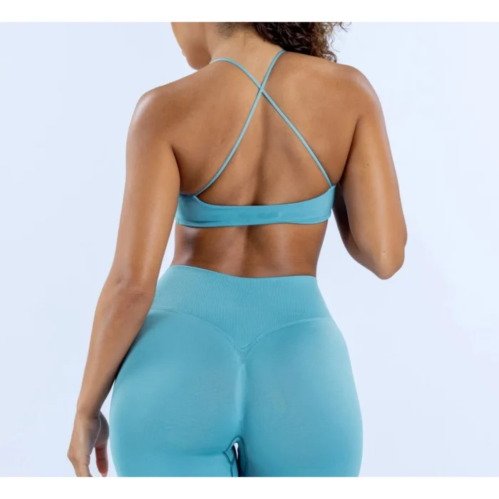 Sport BH Set Damen Yoga Fitness Atmungsaktiv High Waist Leggings Workout – Bild 2