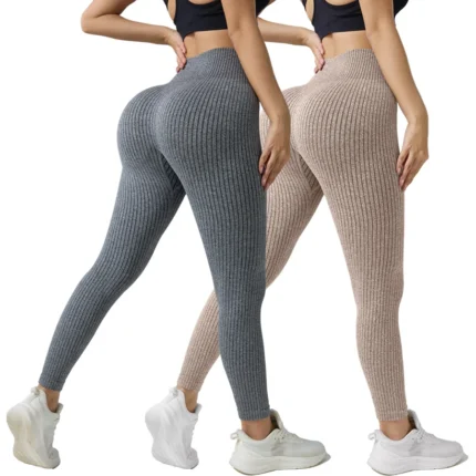 High Waist Yoga Leggings Damen Seamless Sport Hose Tummy Control Butt Lifting
